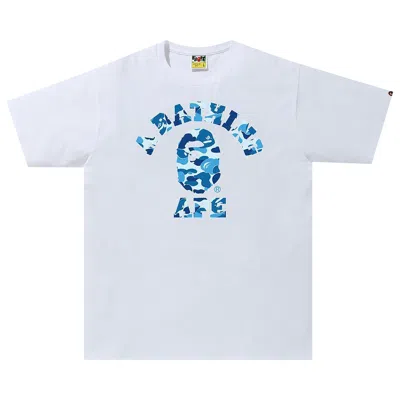 Pre-owned Bape Abc Camo College Tee 'white/blue'