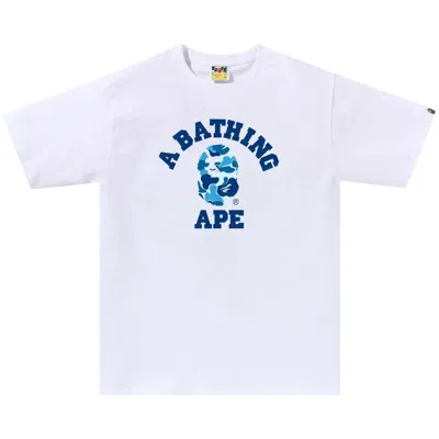 Pre-owned Bape Abc Camo College Tee 'white/blue' | Men's Size S