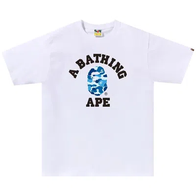Pre-owned Bape Abc Camo College Tee 'white/blue' | Men's Size Xxl