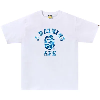 Pre-owned Bape Abc Camo College Tee 'white/blue' | Men's Size Xxl