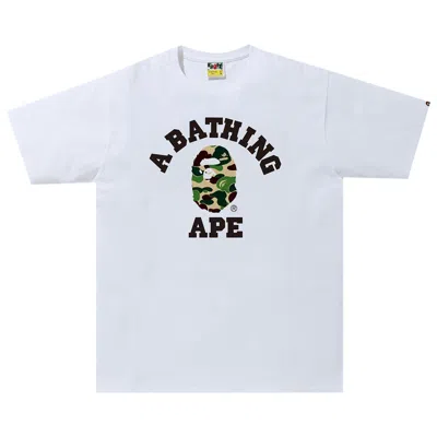 Pre-owned Bape Abc Camo College Tee 'white/green'