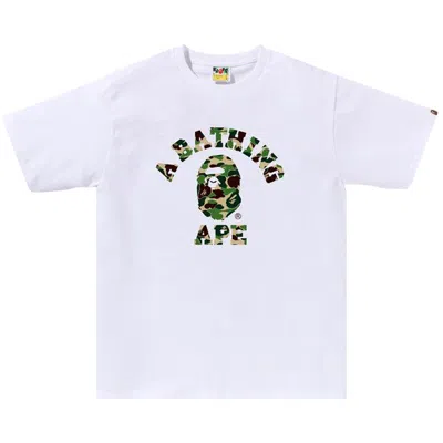 Pre-owned Bape Abc Camo College Tee 'white/green' | Men's Size Xxl