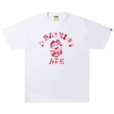 Pre-owned Bape Abc Camo College Tee 'white/pink'
