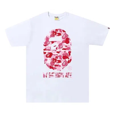 Pre-owned Bape Abc Camo College Tee 'white/pink' | Men's Size S