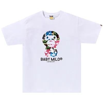 Pre-owned Bape Abc Camo Crazy Baby Milo Tee 'white'