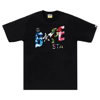 Pre-owned Bape Abc Camo Crazy  Sta Logo Tee 'black'