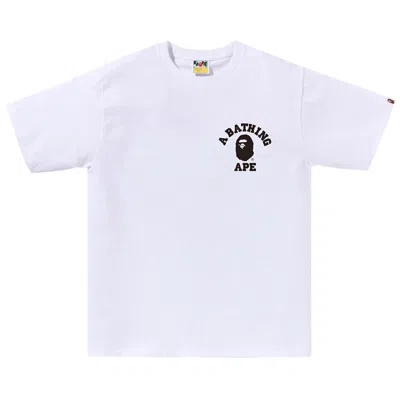 Pre-owned Bape Abc Camo Crazy College Ats Tee 'white'