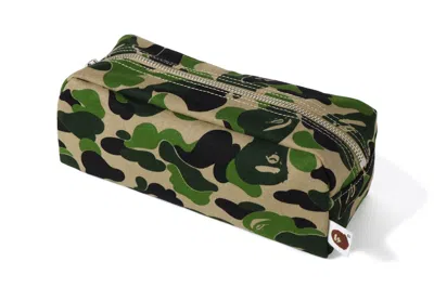 Pre-owned Bape Abc Camo Flight Pouch In Green