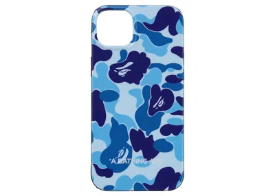 Pre-owned Bape Abc Camo Iphone 14 Plus Case In Blue