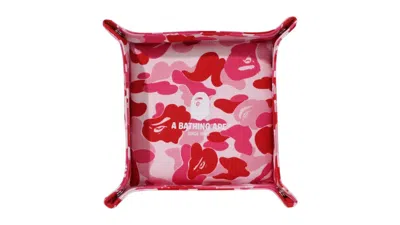 Pre-owned Bape Abc Camo Large Travel Tray In Pink