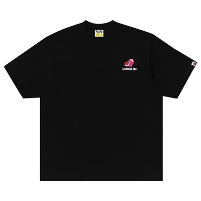 Pre-owned Bape Abc Camo Logo Relaxed Fit Tee 'black'