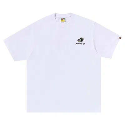 Pre-owned Bape Abc Camo Logo Relaxed Fit Tee 'white'