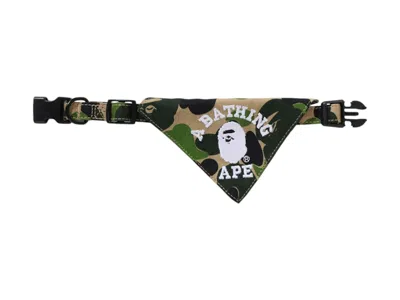 Pre-owned Bape Abc Camo Medium Dog Bandana In Green