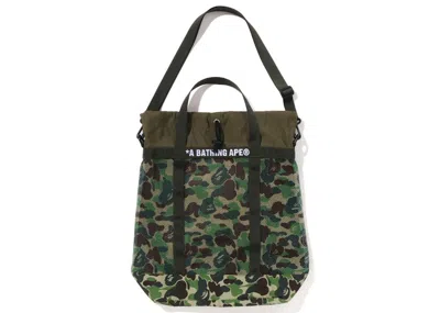 Pre-owned Bape Abc Camo Mesh Tote Bag In Green