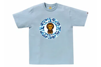 Pre-owned Bape Abc Camo Milo Busy Works Tee Sax/blue