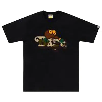 Pre-owned Bape Abc Camo Milo On  Tee 'black' | Men's Size Xl