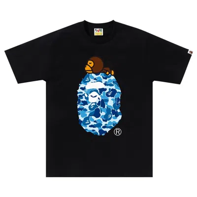 Pre-owned Bape Abc Camo Milo On Big Ape Tee 'black/blue' | Men's Size L