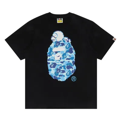 Pre-owned Bape Abc Camo Milo On Big Ape Tee 'black/blue' | Men's Size L