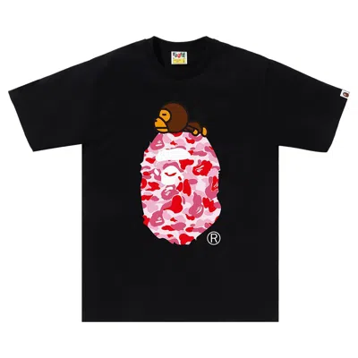Pre-owned Bape Abc Camo Milo On Big Ape Tee 'black/pink' | Men's Size M