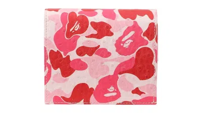 Pre-owned Bape Abc Camo Mini Wallet (2025) In Pink