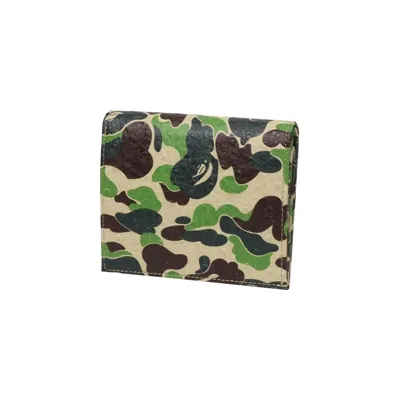 Pre-owned Bape Abc Camo Mini Wallet 'green' | Men's Size Onesize