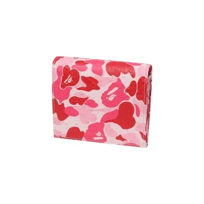 Pre-owned Bape Abc Camo Mini Wallet 'pink' | Men's Size Onesize