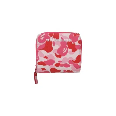 Pre-owned Bape Abc Camo Mini Wallet 'pink' | Men's Size Onesize