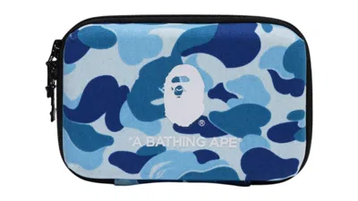 Pre-owned Bape Abc Camo Mobile Storage Pouch In Blue