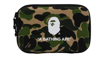 Pre-owned Bape Abc Camo Mobile Storage Pouch In Green