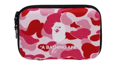 Pre-owned Bape Abc Camo Mobile Storage Pouch In Pink