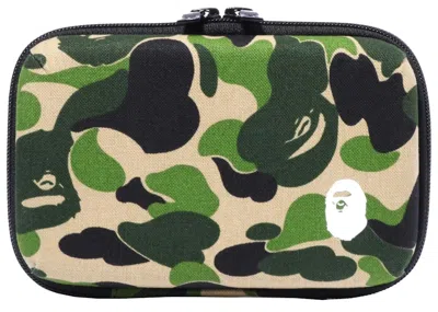 Pre-owned Bape Abc Camo Mobile Strage Pouch In Green