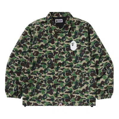 Pre-owned Bape Abc Camo Nyc Logo Coach Jacket 'green' | Men's Size S