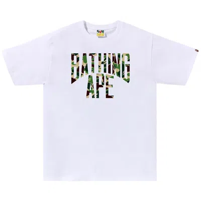 Pre-owned Bape Abc Camo Nyc Logo Tee 'white/green'