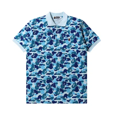 Pre-owned Bape Abc Camo One Point Polo 'blue'