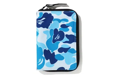 Pre-owned Bape Abc Camo Passport Case In Blue