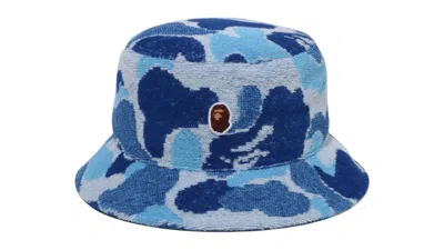 Pre-owned Bape Abc Camo Pile Jacquard Bucket Hat In Blue