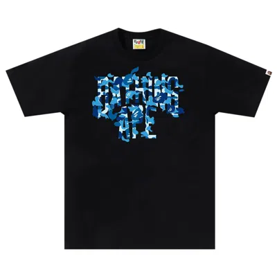 Pre-owned Bape Abc Camo Rebuild Nyc Logo Tee 'black/blue' | Men's Size M