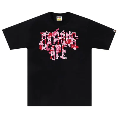 Pre-owned Bape Abc Camo Rebuild Nyc Logo Tee 'black/pink' | Men's Size S