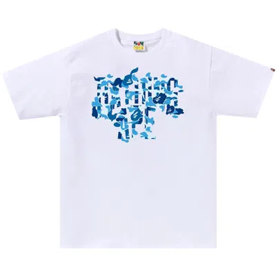 Pre-owned Bape Abc Camo Rebuild Nyc Logo Tee 'white/blue' | Men's Size Xxl