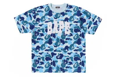 Pre-owned Bape Abc Camo Relaxed Fit Logo Tee Blue