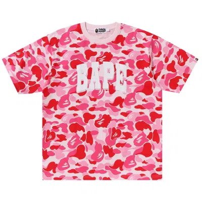 Pre-owned Bape Abc Camo Relaxed Fit Logo Tee 'pink' | Men's Size Xl