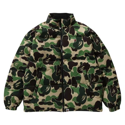 Pre-owned Bape Abc Camo Reversible Down Jacket 'green'