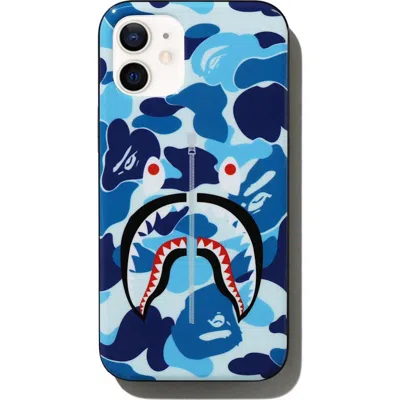 Pre-owned Bape Abc Camo Shark Iphone 12 Mini Case In Blue