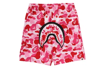 Pre-owned Bape Abc Camo Shark Sweat Shorts Pink