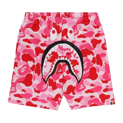 Pre-owned Bape Abc Camo Shark Sweatshorts 'pink' | Men's Size Xl