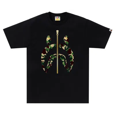 Pre-owned Bape Abc Camo Shark Tee 'black/green'
