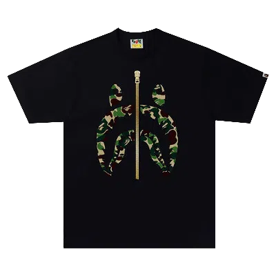 Pre-owned Bape Abc Camo Shark Tee 'black/green'