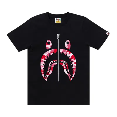 Pre-owned Bape Abc Camo Shark Tee 'black/pink' | Women's Size Xs