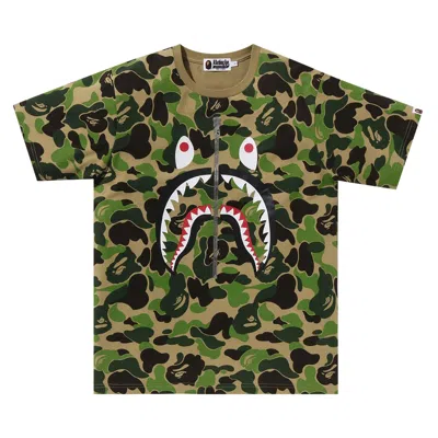 Pre-owned Bape Abc Camo Shark Tee 'green'