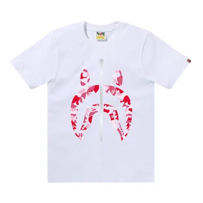 Pre-owned Bape Abc Camo Shark Tee 'white/pink' | Women's Size M